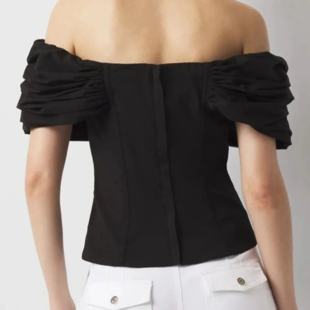 WHBM Black Drama Sleeve Bustier - Picture 3 of 6